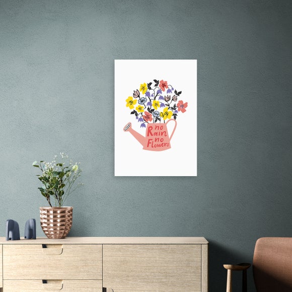 East End Prints No Rain No Flowers Framed Print