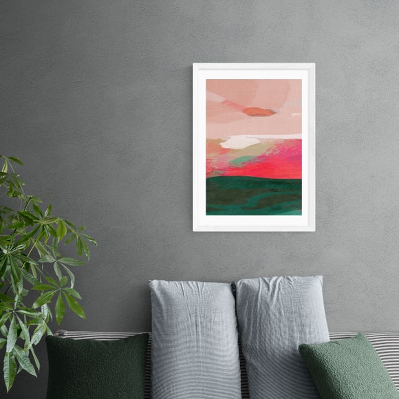East End Prints Green & Pink Abstract II Framed Print