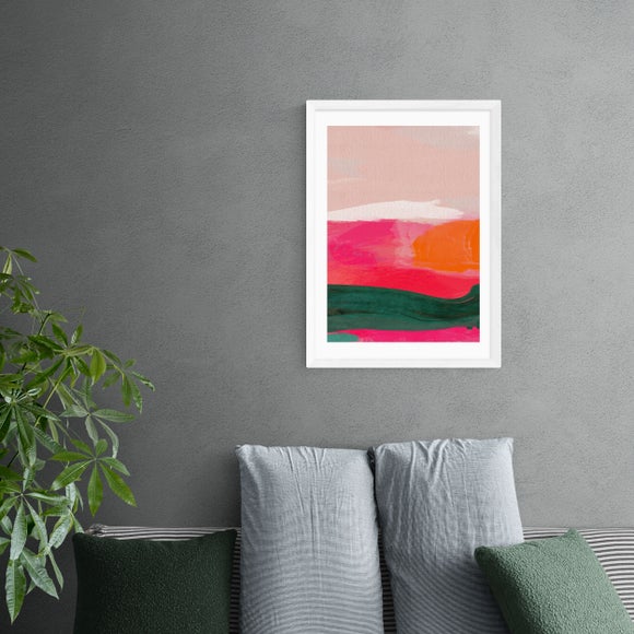 East End Prints Green & Pink Abstract III Framed Print