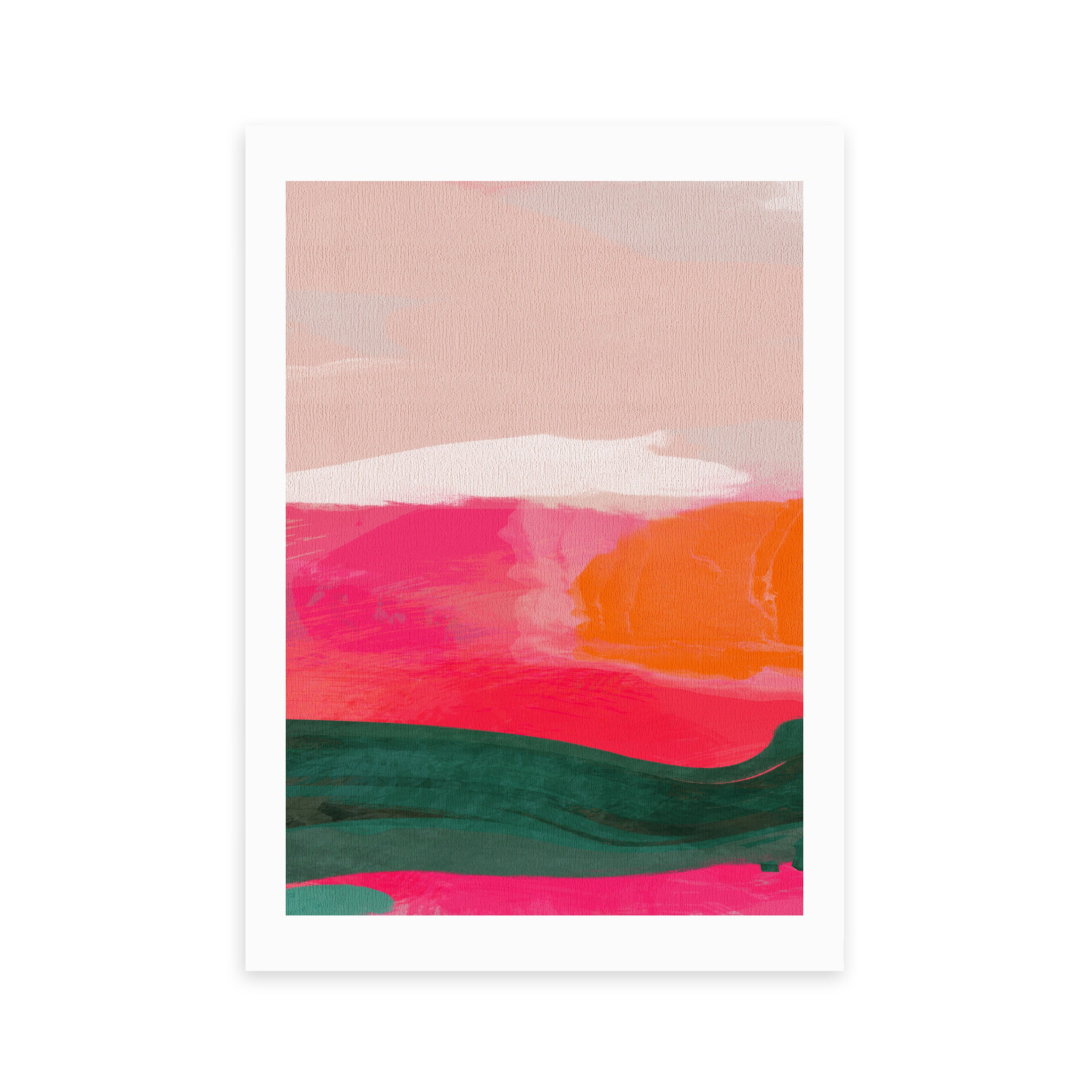 East End Prints Green & Pink Abstract III Framed Print | Dunelm