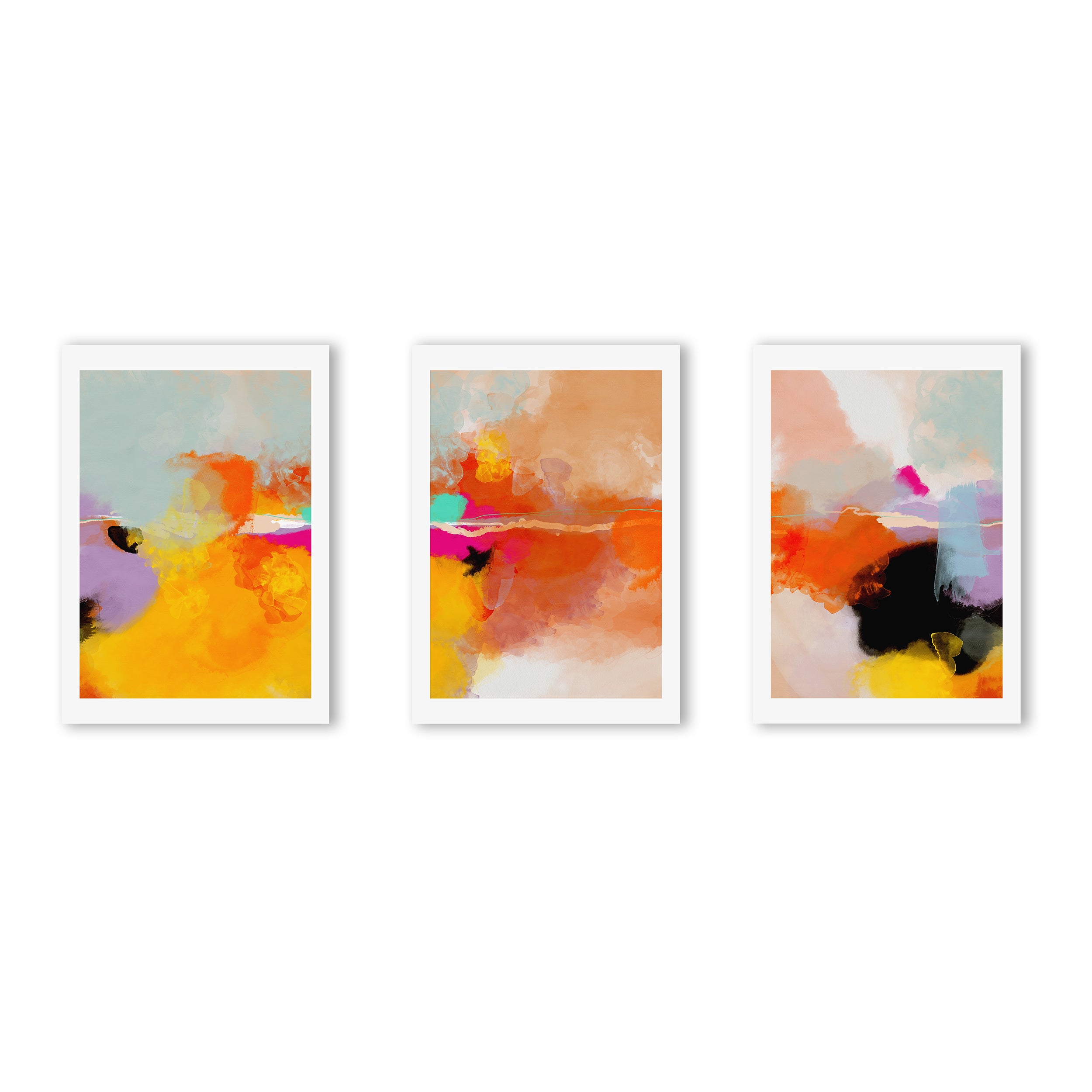 Set of 3 East End Prints Yellow Blush Gallery Wall Framed Prints | Dunelm
