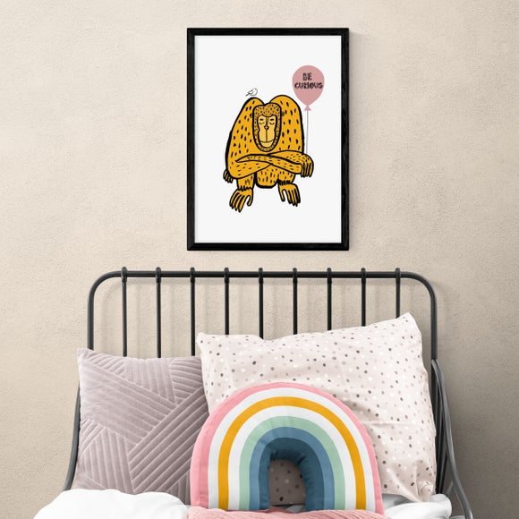 East End Prints Be Curious Monkey Print