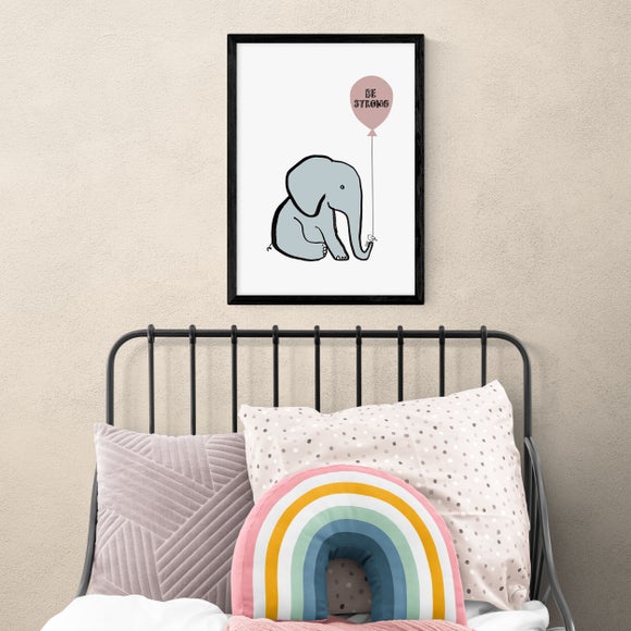 East End Prints Be Strong Elephant Print