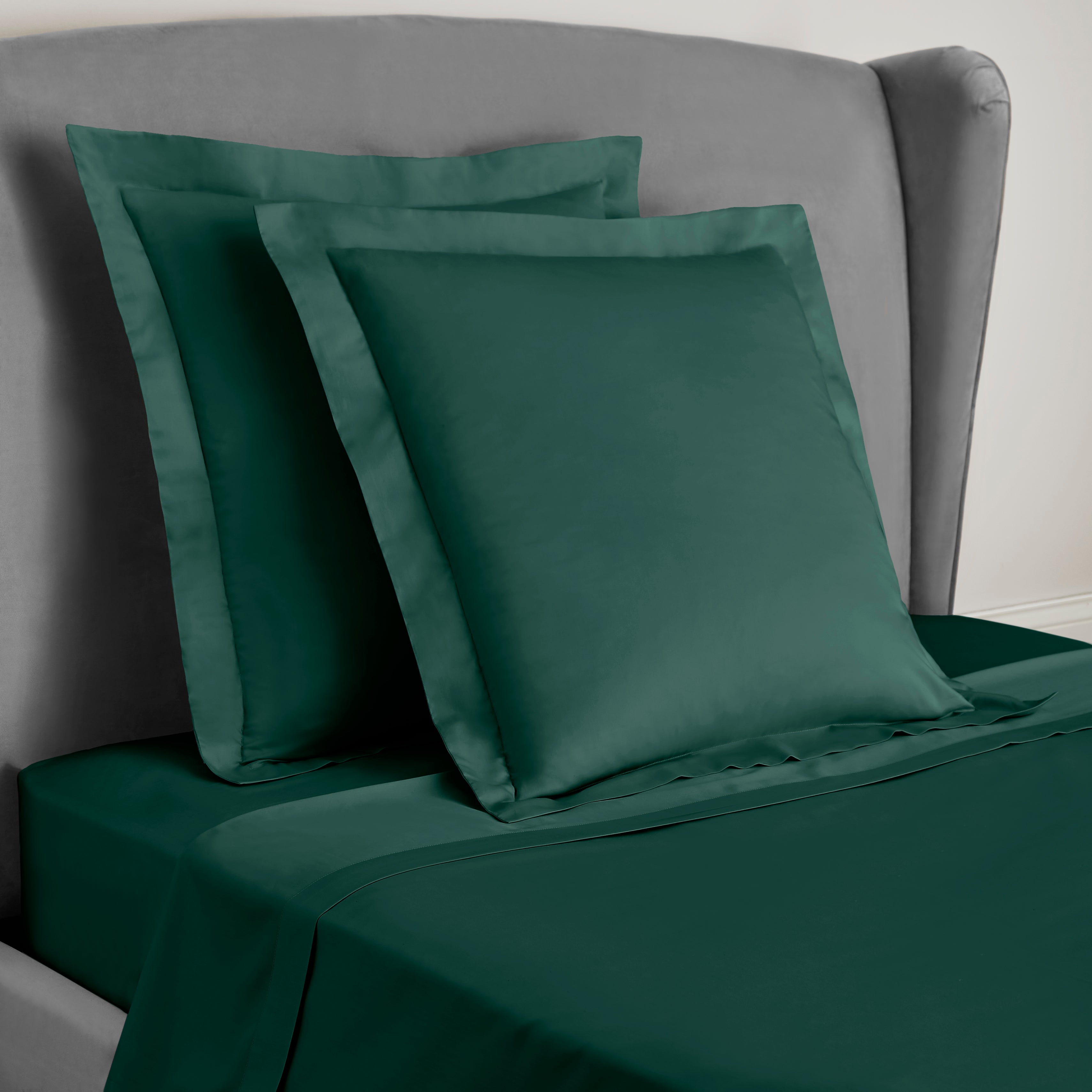 Dorma Egyptian Cotton 400 Thread Count Percale Continental Pillowcase Alpine Green