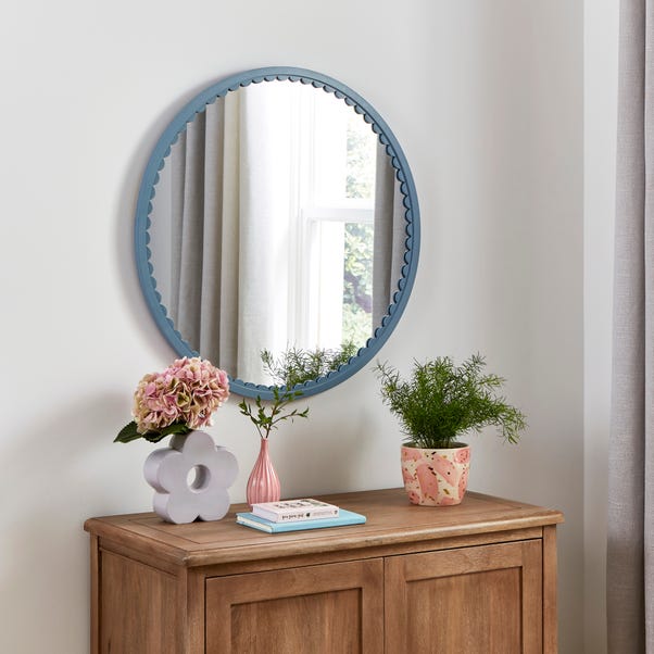 Remi Scalloped Round Wall Mirror image 1 of 3
