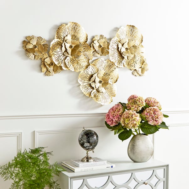 Luxe Floral Gold Metal Wall Art image 1 of 4