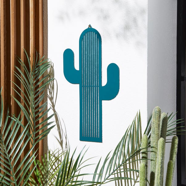 Blue Cactus Indoor Outdoor Wall Art image 1 of 4
