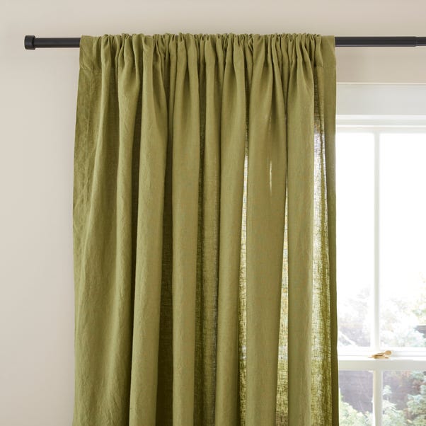 Olive Linen Curtains image 1 of 3