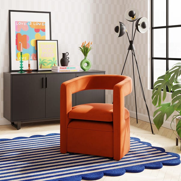 Tallie Velvet Storage Accent Chair image 1 of 8