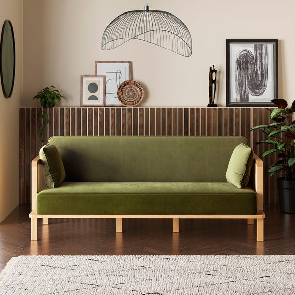 Lila Wicker Clic Clac Olive sofa bed image 1 of 8