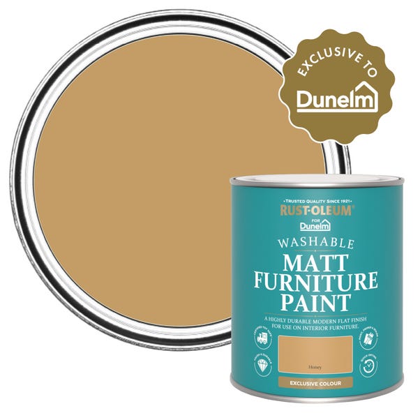 RustOleum X Dunelm Exclusive Honey Matt Furniture Paint image 1 of 7