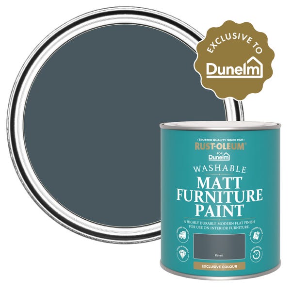 RustOleum X Dunelm Exclusive Raven Matt Furniture Paint image 1 of 7