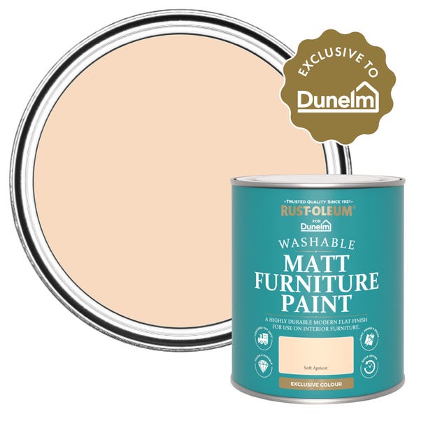 RustOleum X Dunelm Exclusive Soft Apricot Matt Furniture Paint image 1 of 6