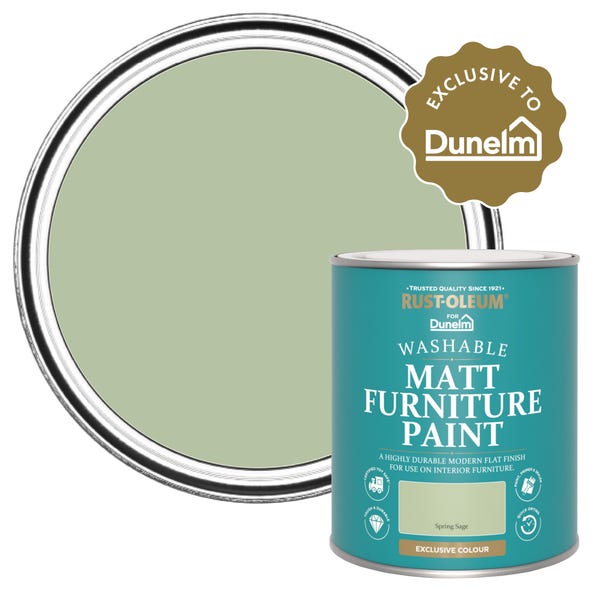 RustOleum X Dunelm Exclusive Spring Sage Matt Furniture Paint image 1 of 7