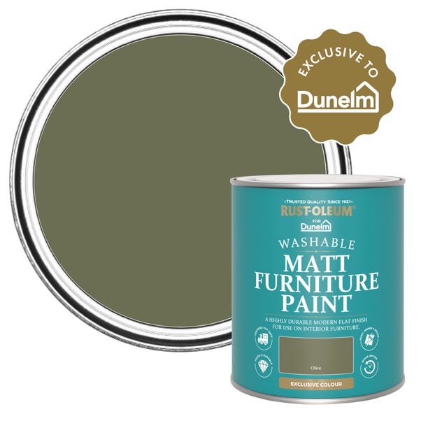 RustOleum X Dunelm Exclusive Olive Matt Furniture Paint image 1 of 7