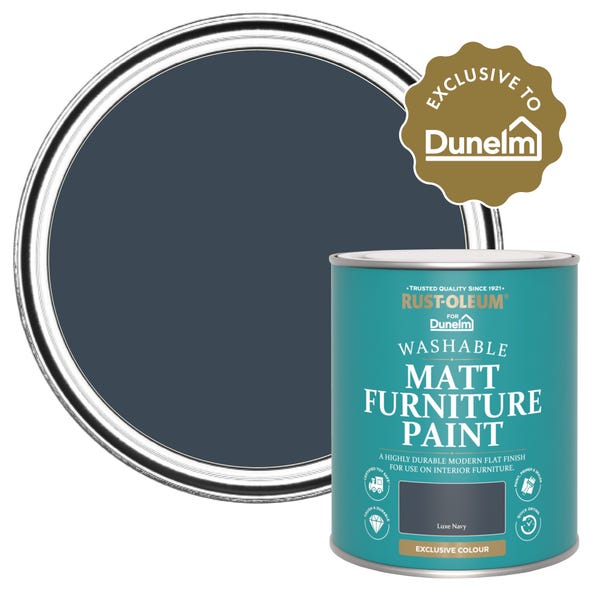 RustOleum X Dunelm Exclusive Luxe Navy Matt Furniture Paint image 1 of 7