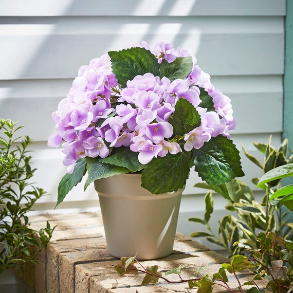 Artificial Potted Purple Hydrangea image 1 of 4