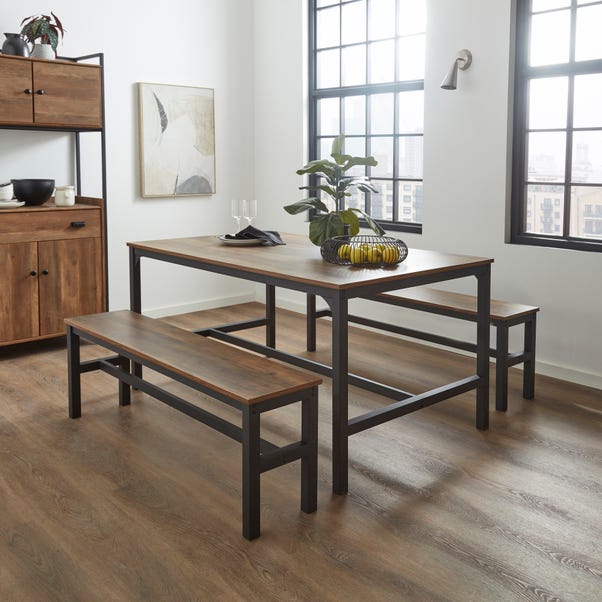 Fulton Rectangular Dining Table with 2 Benches image 1 of 8