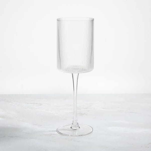 Clear Ribbed Wine Glass image 1 of 2
