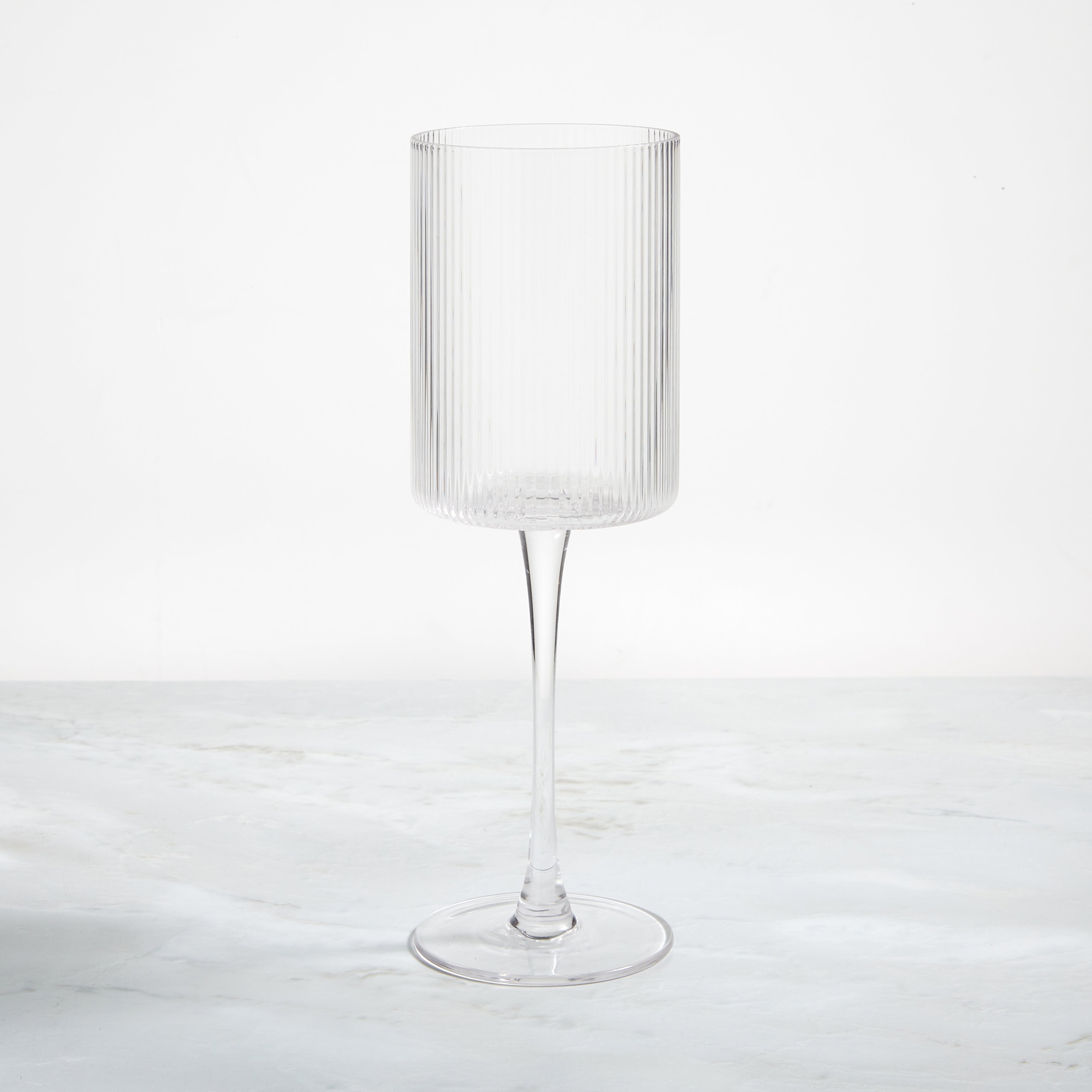 Ribbed Wine Glass Clear