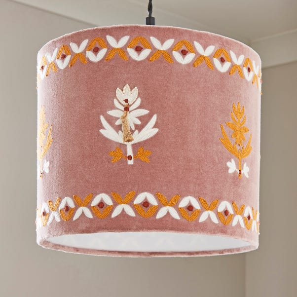 Blush Embroidered Lamp Shade image 1 of 6