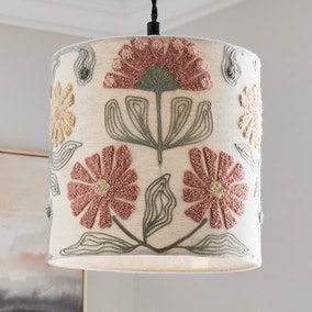 Floral Embroidered Lamp Shade
