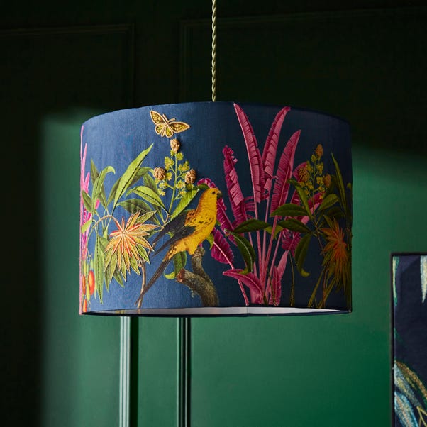 Tropical Paradise Embroidered Lamp Shade image 1 of 4