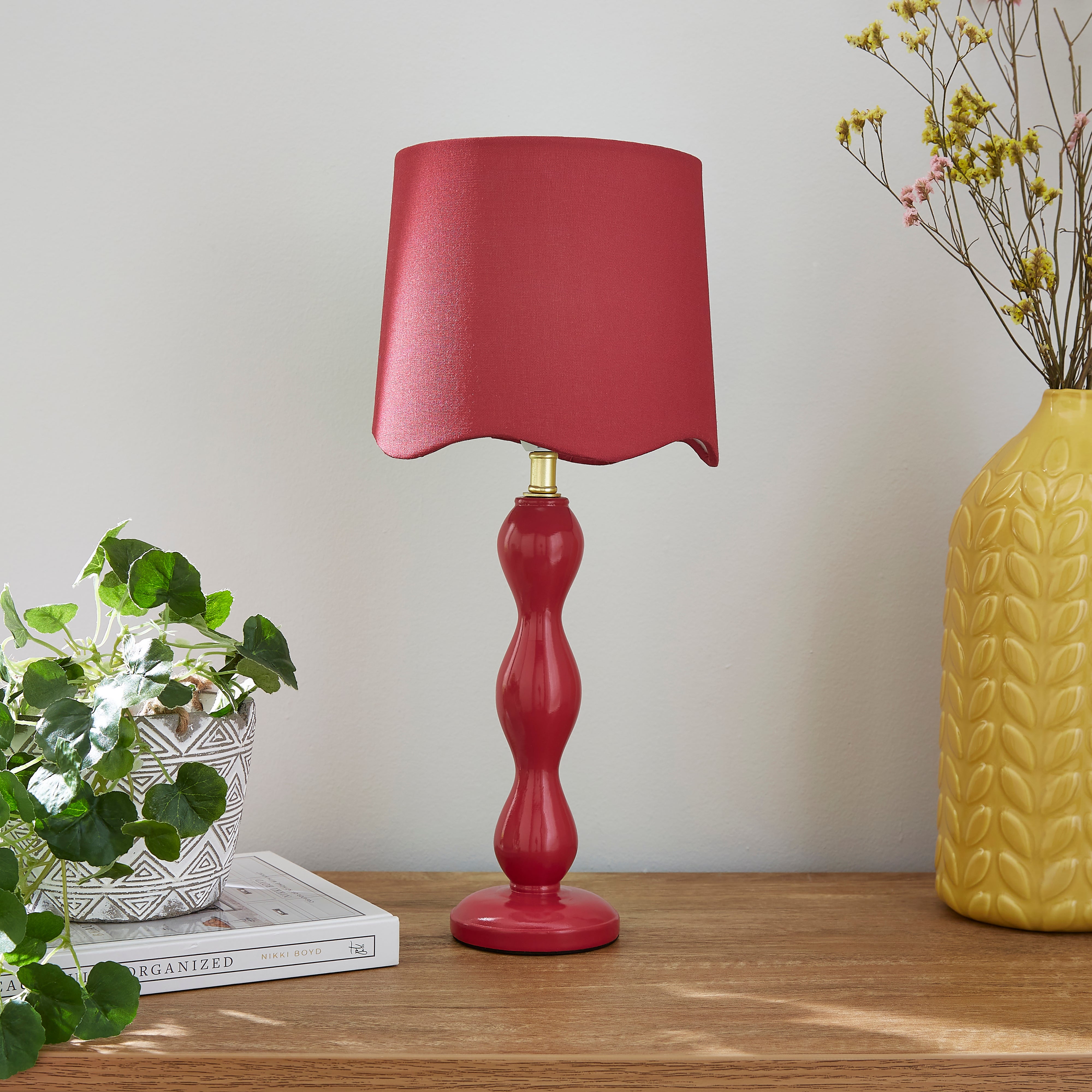 Elsie Tall Scalloped Table Lamp Rhubarb