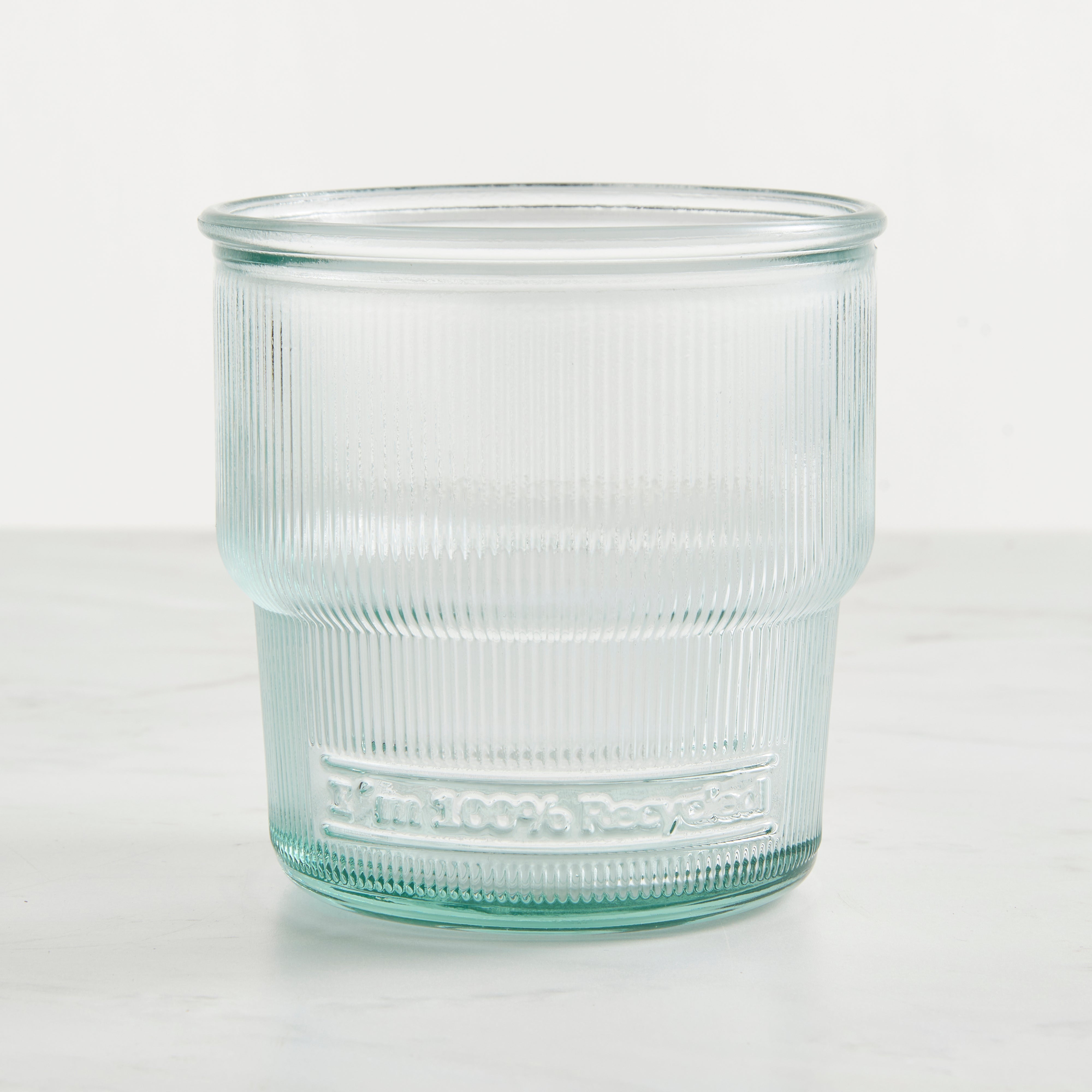 Recycled Ribbed Tumbler Glass