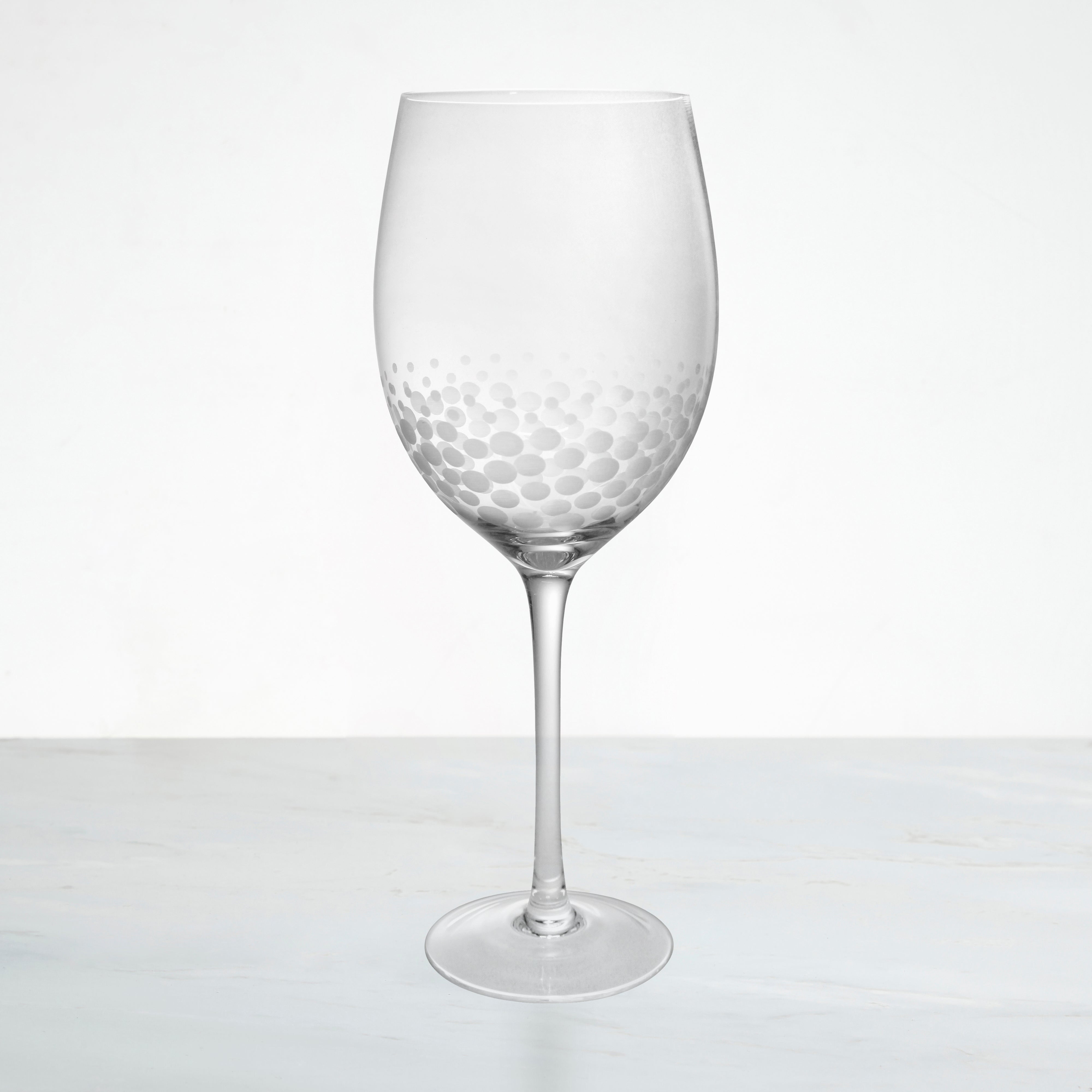 Spot Etched Wine Glass