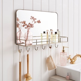 Heart and Soul Rectangle Wall Mirror with Hooks