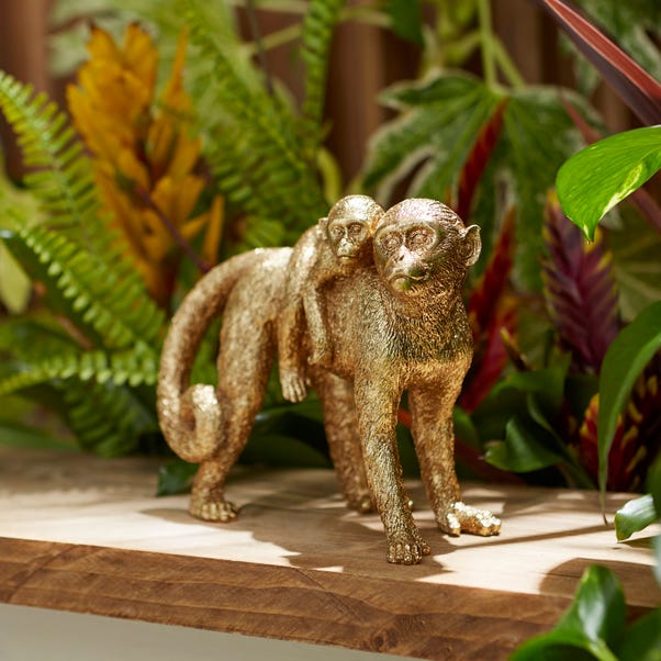 Mother and Baby Monkey Indoor Outdoor Ornament image 1 of 2