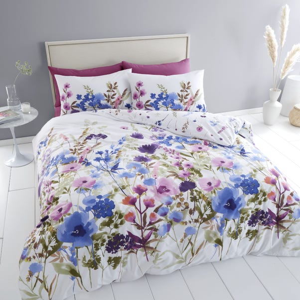 Catherine Lansfield Countryside Floral Reversible White Duvet Cover & Pillowcase Set image 1 of 4