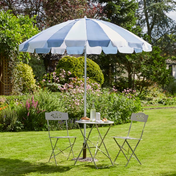 2.5m Blue and White Beach Parasol image 1 of 4