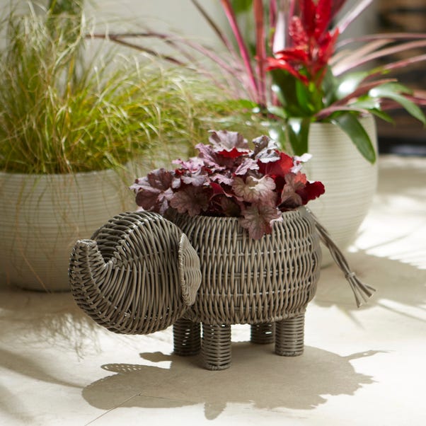 Recycled Rattan Elephant Plant Pot image 1 of 2