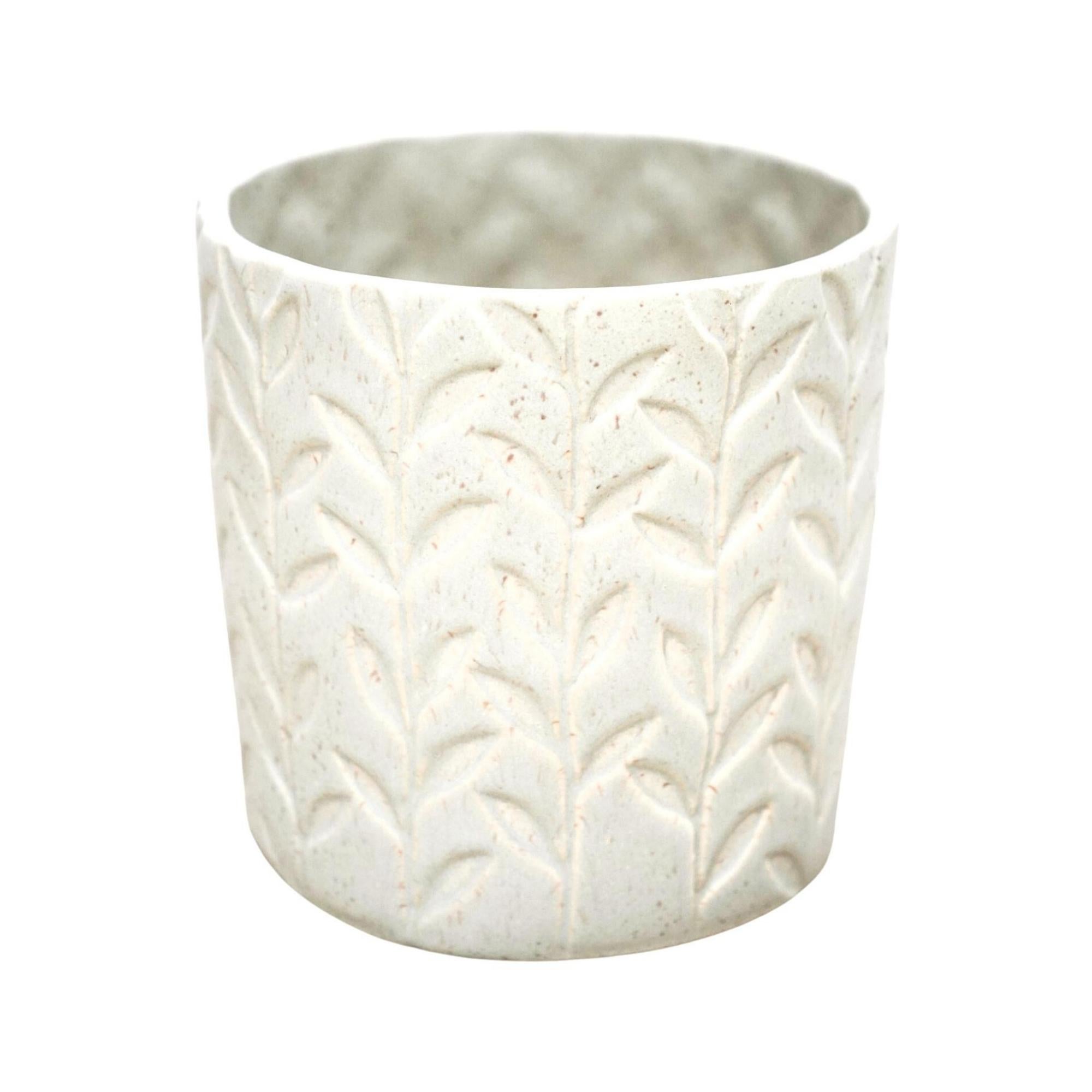 Fairford Speckle Leaf Plant Pot Ivory