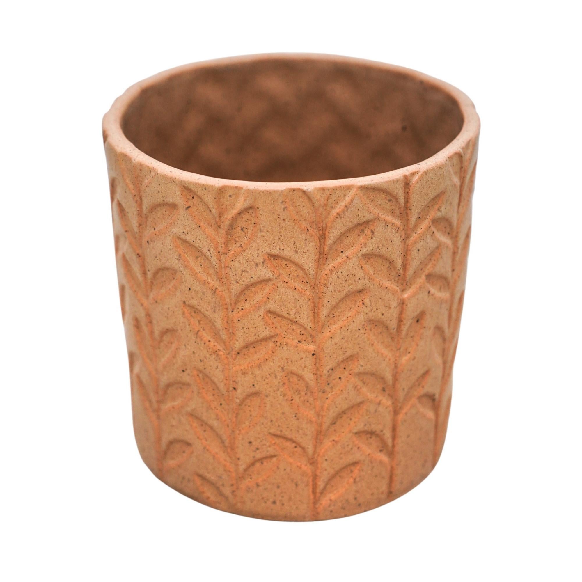 Fairford Speckle Leaf Plant Pot Ochre