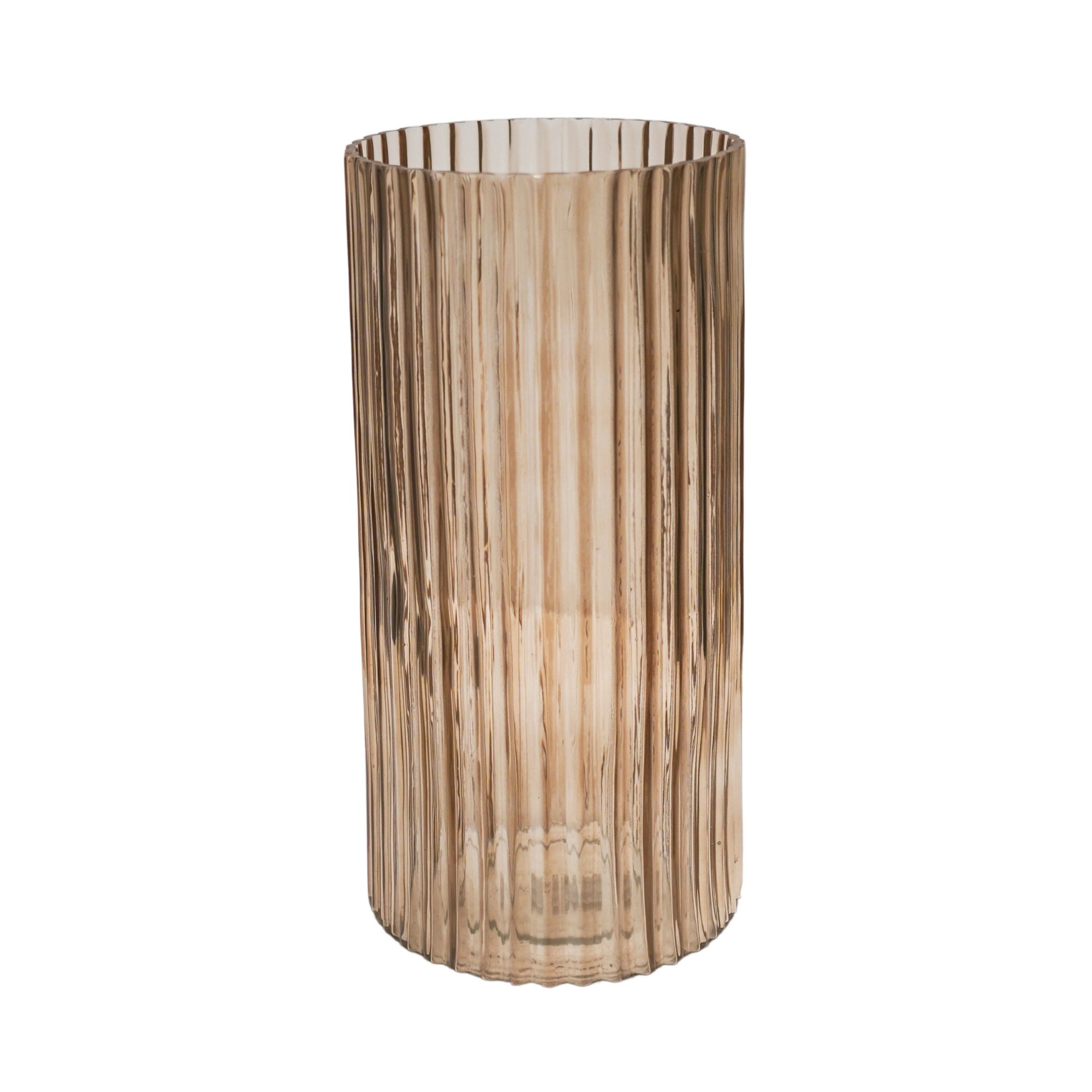 Daphne Ribbed Glass Vase Apricot