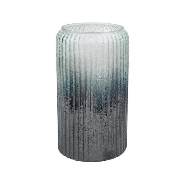 Verre Ribbed Tall Frosted Glass Vase image 1 of 5