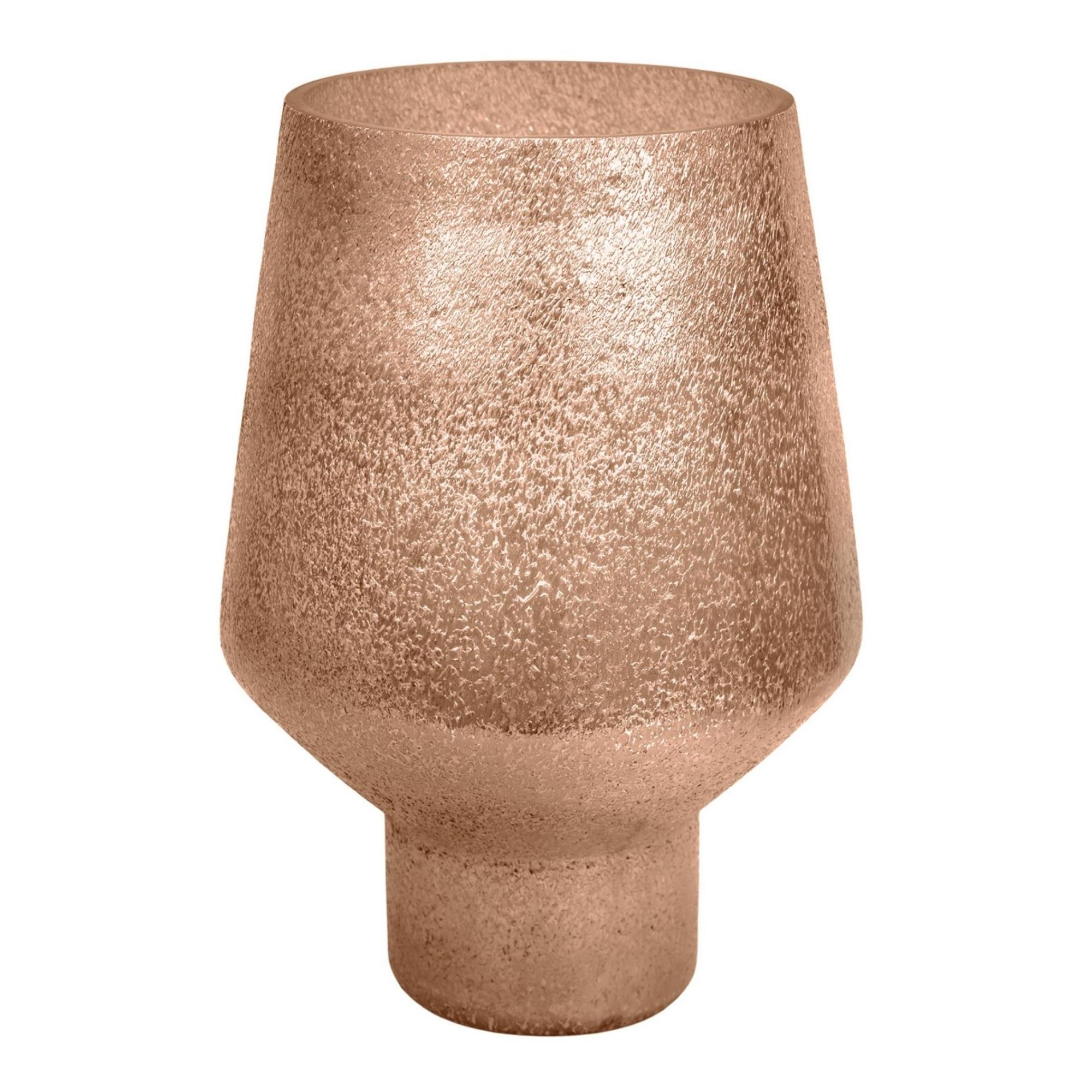 Opulent Tall Curved Metallic Glass Vase Metallic Gold