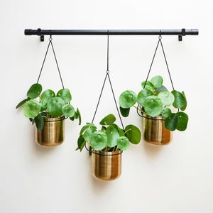 Set Of 3 Linear Hanging Plant Pots