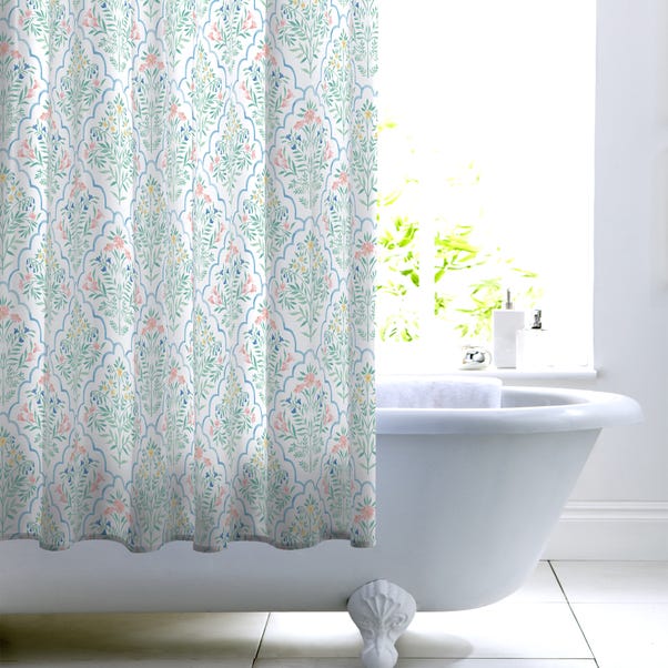Heart and Soul Scallop Floral Shower Curtain image 1 of 2
