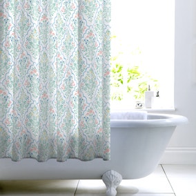 Heart and Soul Scallop Floral Shower Curtain