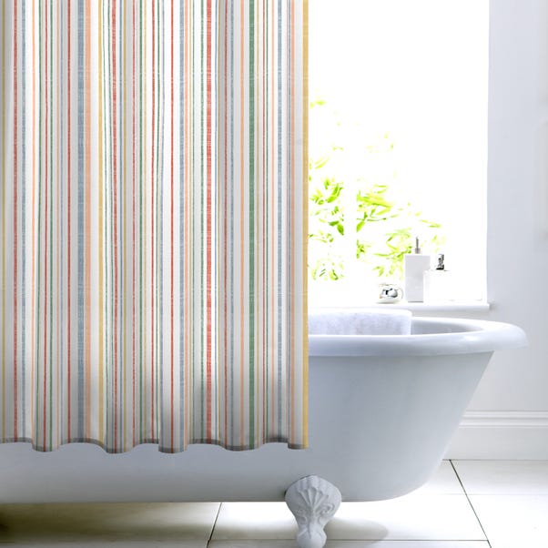Rainbow Stripe Peached Shower Curtain image 1 of 2