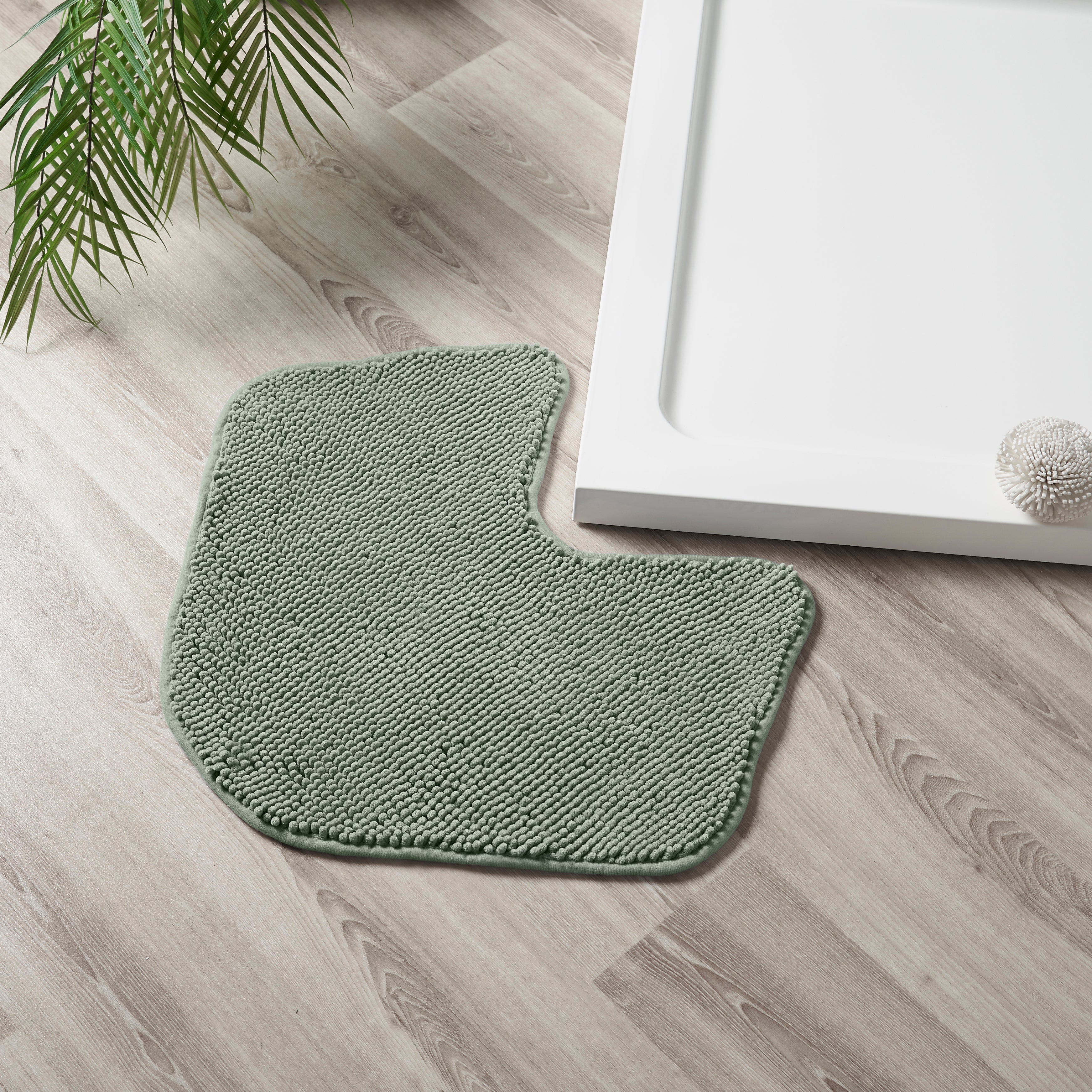 Mini Bobble L Shape Bath Mat Sage