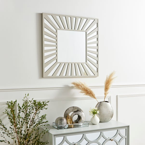 Starburst Patterned Square Wall Mirror image 1 of 3