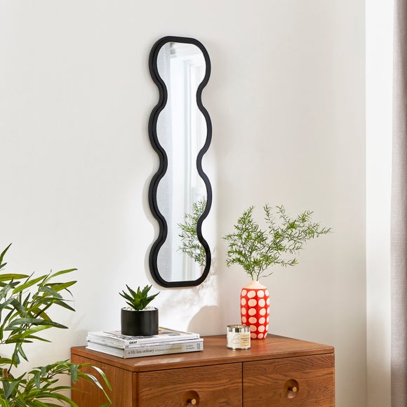 Photo of Ribbed Wavy Slim Full Length Wall Mirror