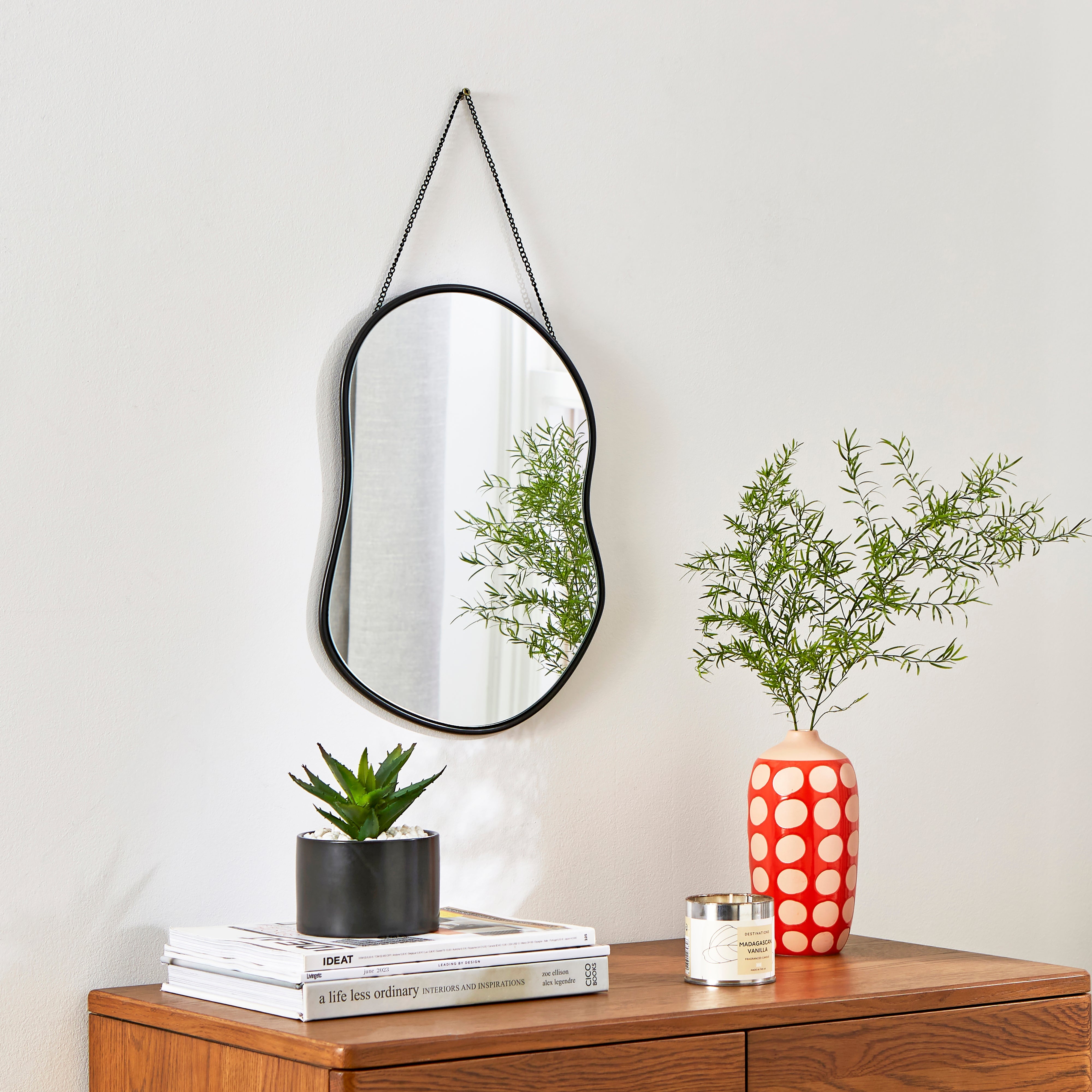 Pond Hanging Wall Mirror Black