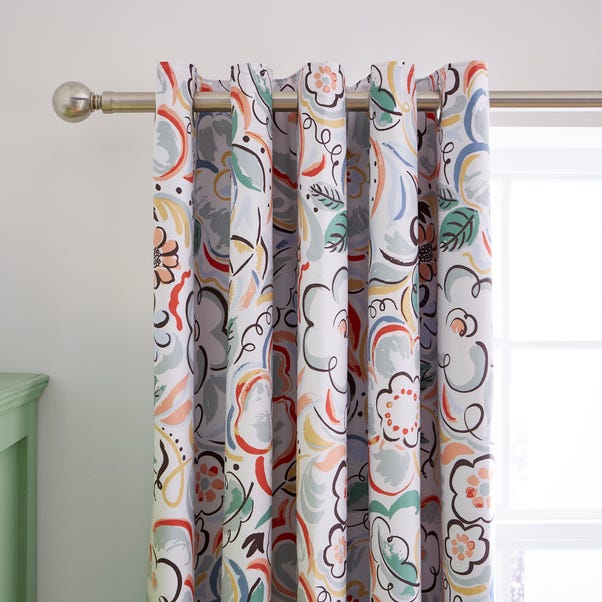 Heart and Soul Ayva Floral Blackout Eyelet Curtain image 1 of 3