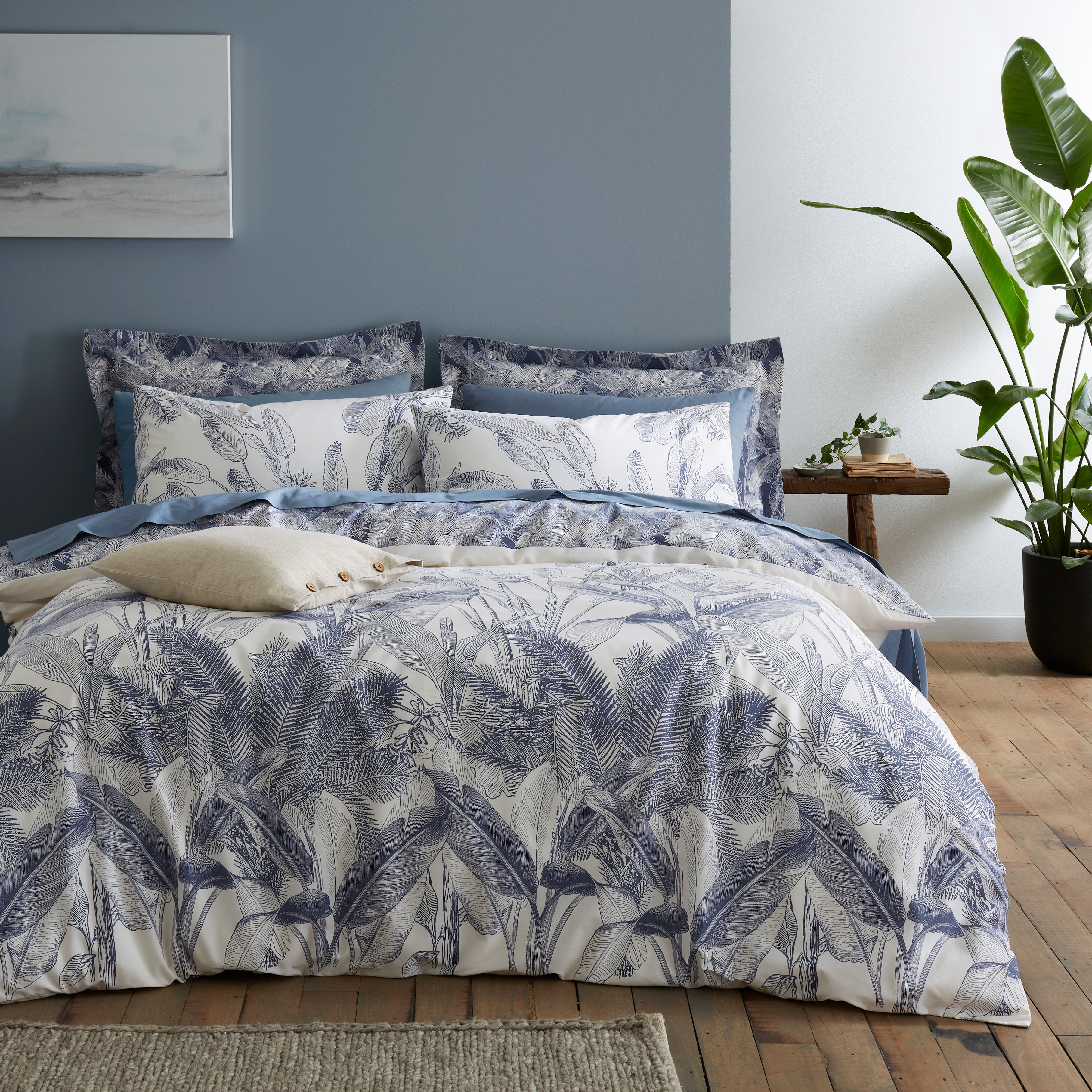 Tropical Palm Leaf Duvet Cover & Pillowcase Set | Dunelm